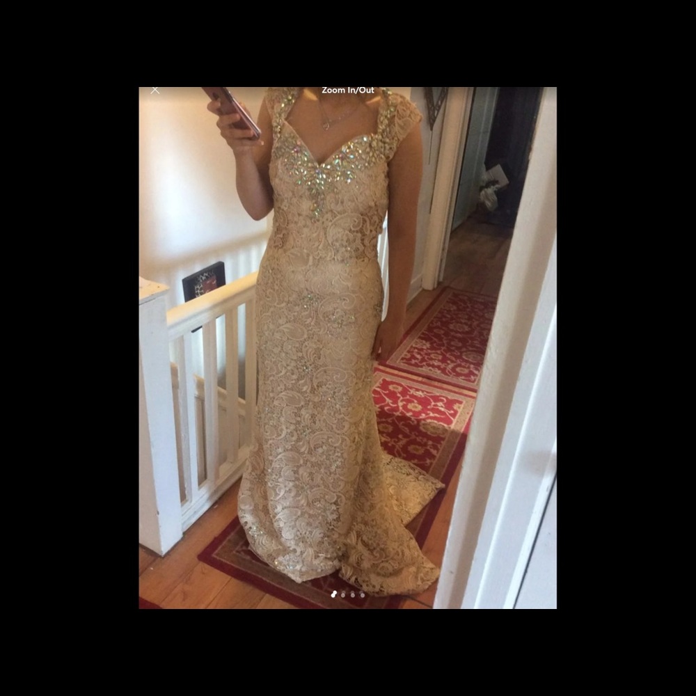 beautiful lace prom pageant dress